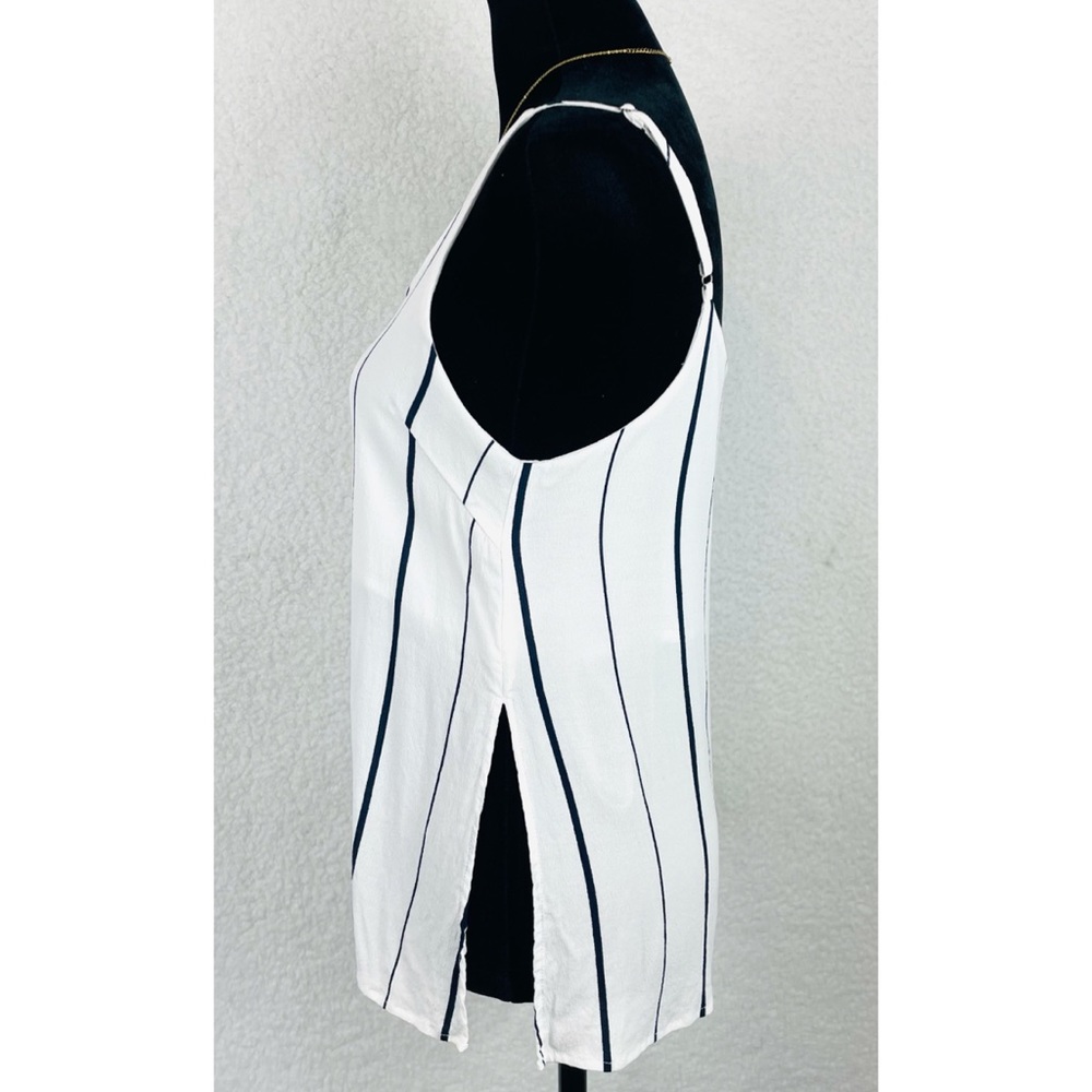 HONEY PUNCH • White Striped Side Slit Tank Top, S - Picture 6 of 13
